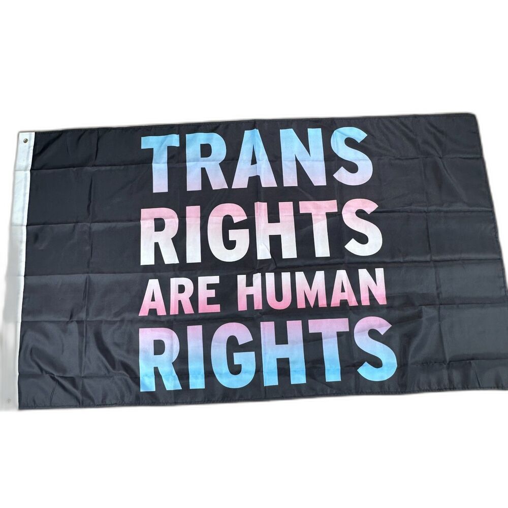 Trans Rights Are Human Rights Flag 60x35 LGBTQ+ Statement Decor Yard